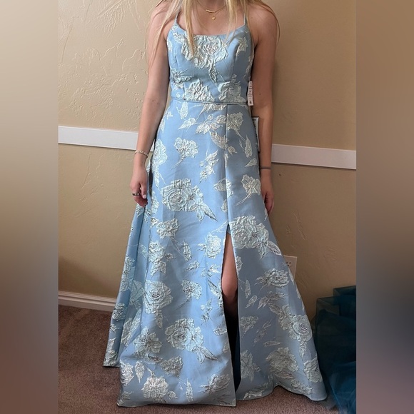Macy's Dresses & Skirts - Light Blue and Silver Prom Dress